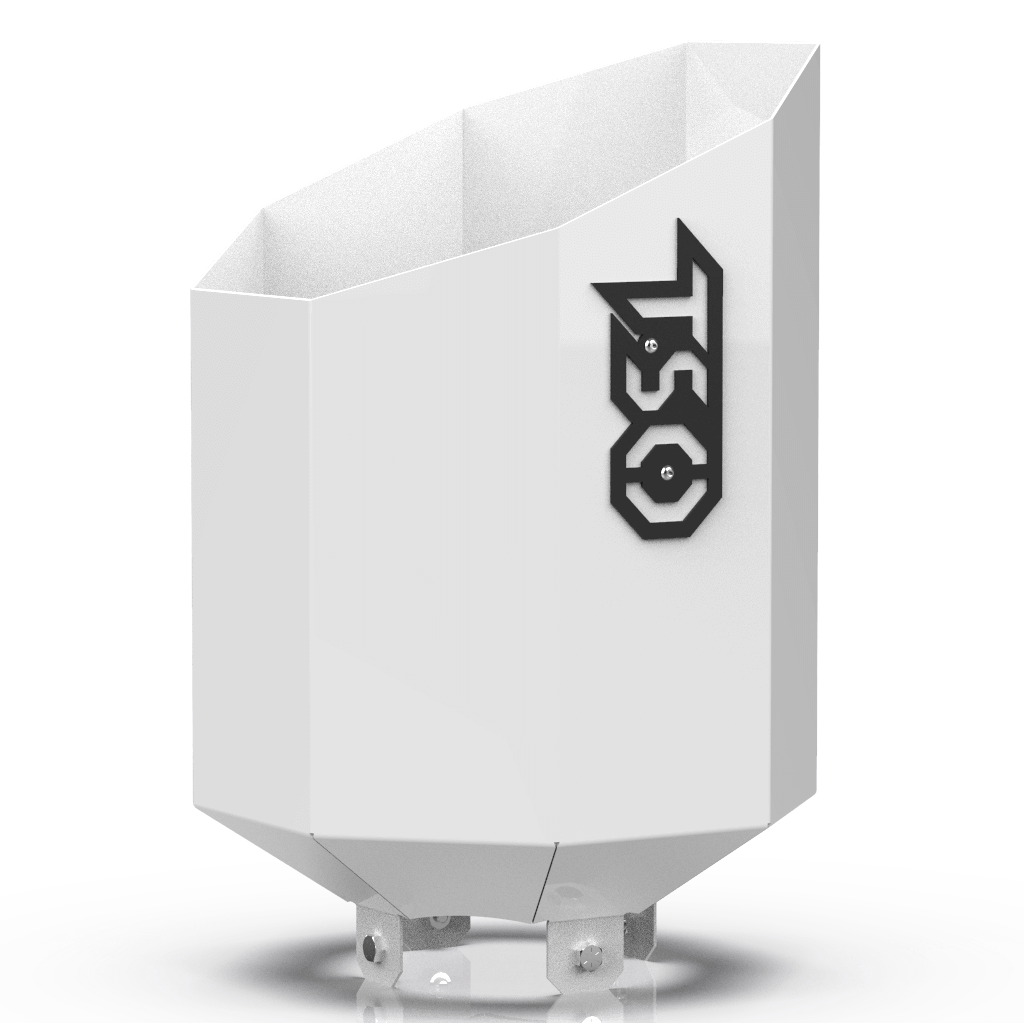 Custom Gloss White 5 Inch to 10 Inch Octagon Exhaust Tip with Black TSO Logo