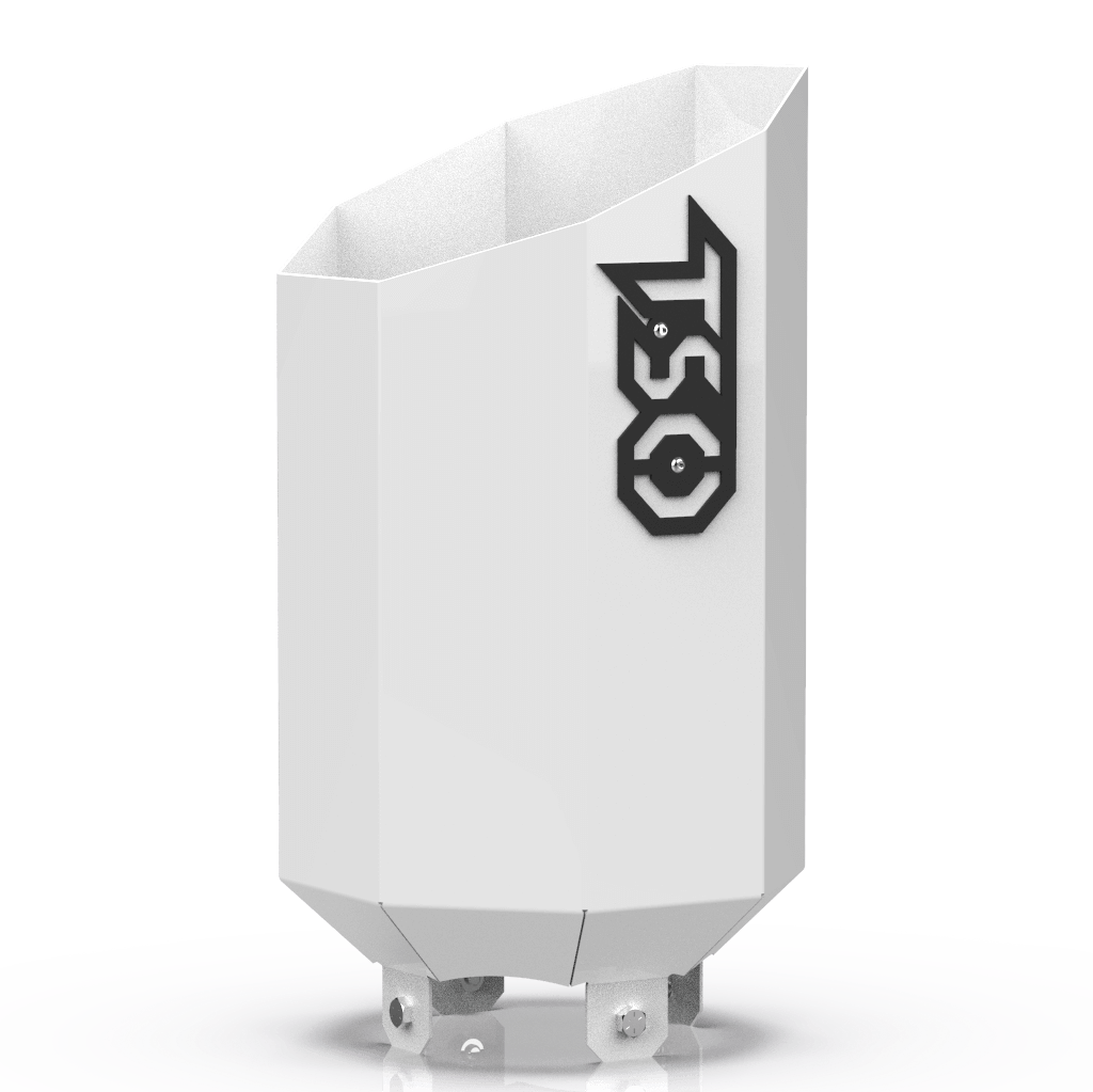 Custom Gloss White 4 Inch to 8 Inch Octagon Exhaust Tip with Black TSO Logo