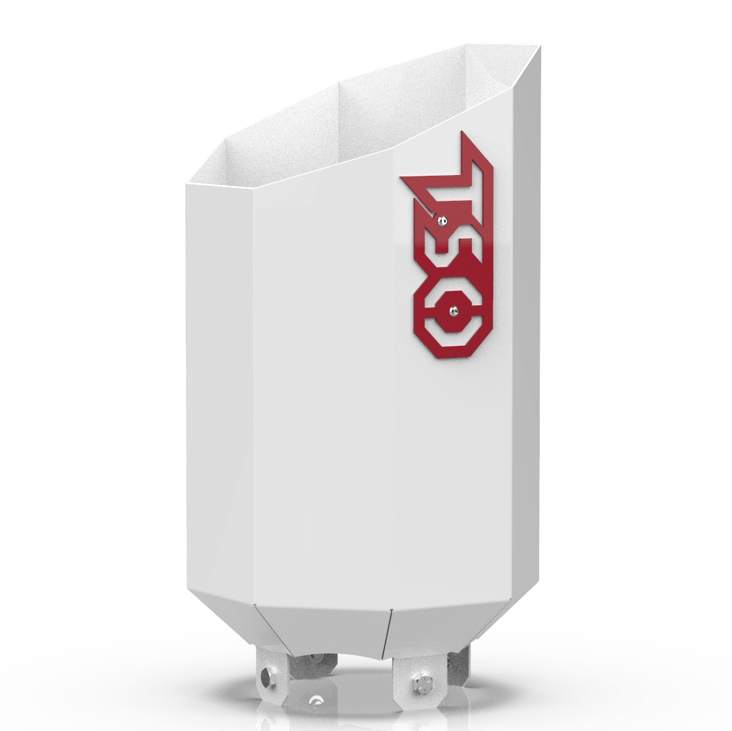 Custom Gloss White 4 Inch to 8 Inch Octagon Exhaust Tip with Red TSO Logo