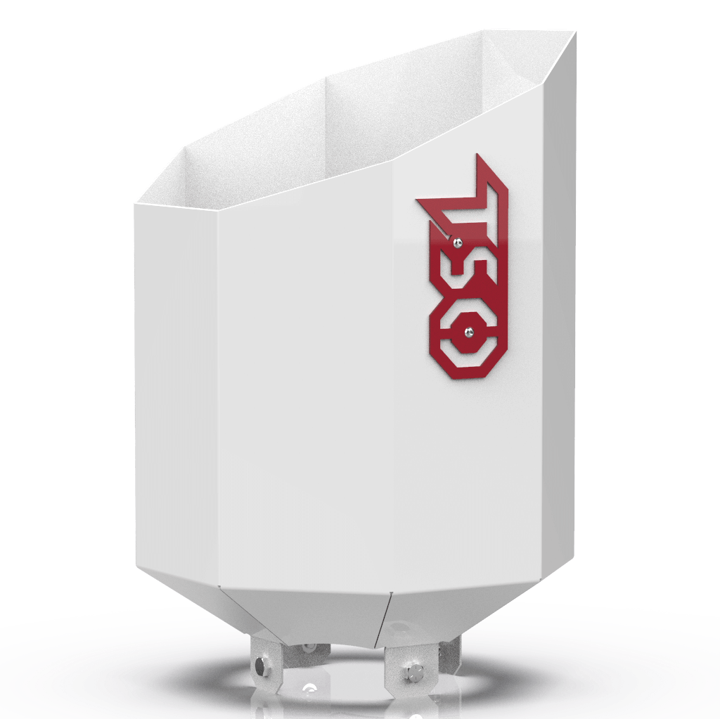 Custom Gloss White 4 Inch to 10 Inch Octagon Exhaust Tip with Red TSO Logo