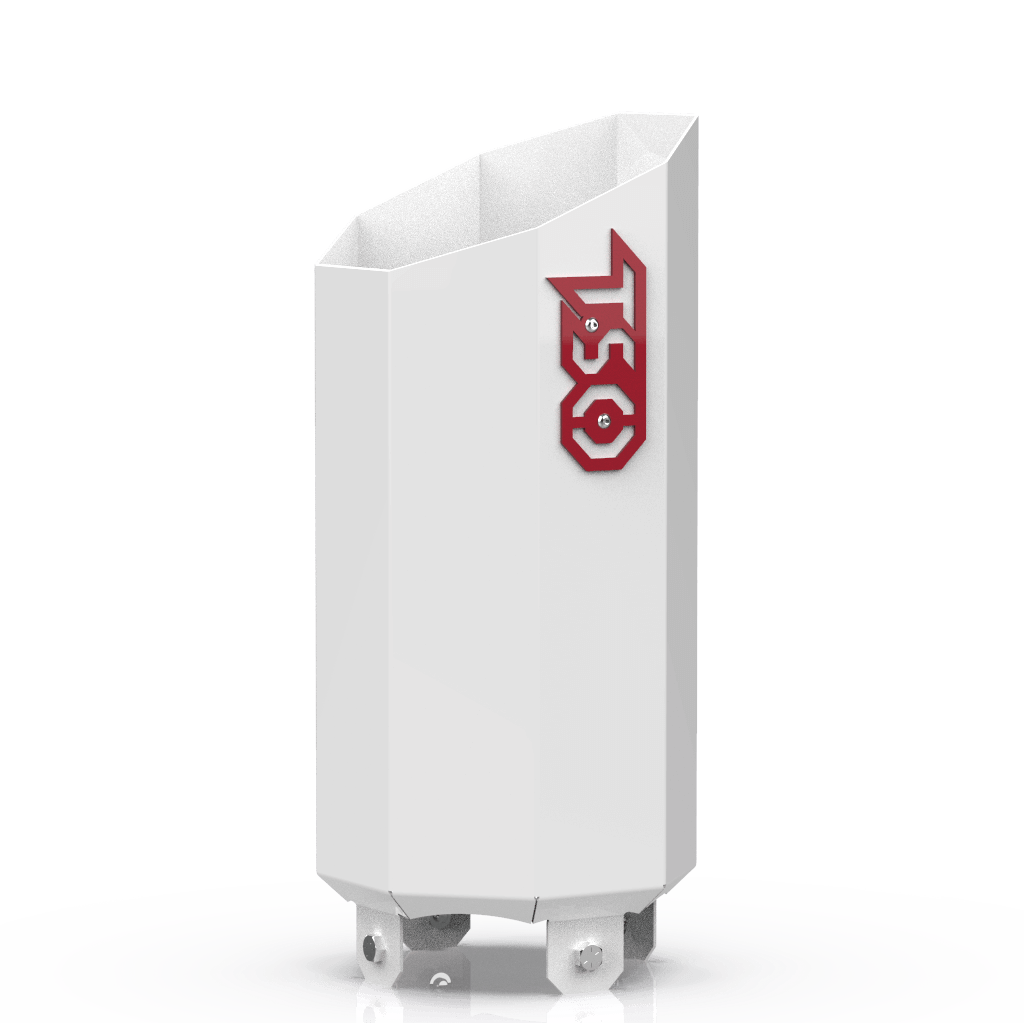 Custom Gloss White 5 Inch to 6 Inch Octagon Exhaust Tip with Red TSO Logo