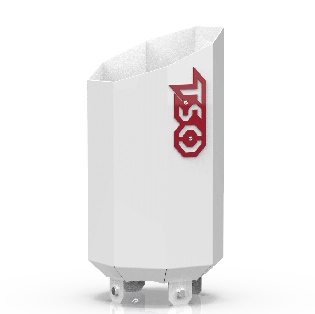 Custom Gloss White 4 Inch to 7 Inch Octagon Exhaust Tip with Red TSO Logo